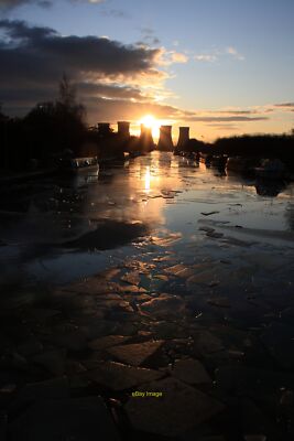 Foto 12x8 Gebrochenes Eis bei Sonnenuntergang Barnby Dun Der Blick von Bramwith Lock Tow c2009