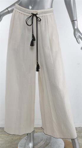 THEORY Ivory Crinkle Cotton Drawstring 
