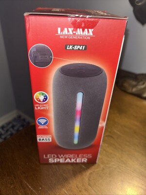 LAX-MAX NEW GENERATION LED WIRELESS SPEAKER-GRAY-NEW