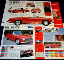 1963 Fiat 1500 Spider Specs Info Original Poster Brochure Vintage 74 Convertible