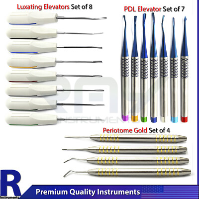 Dental Tooth Luxation Elevators Periotome Atraumatic Extraction Scalers PDL Set