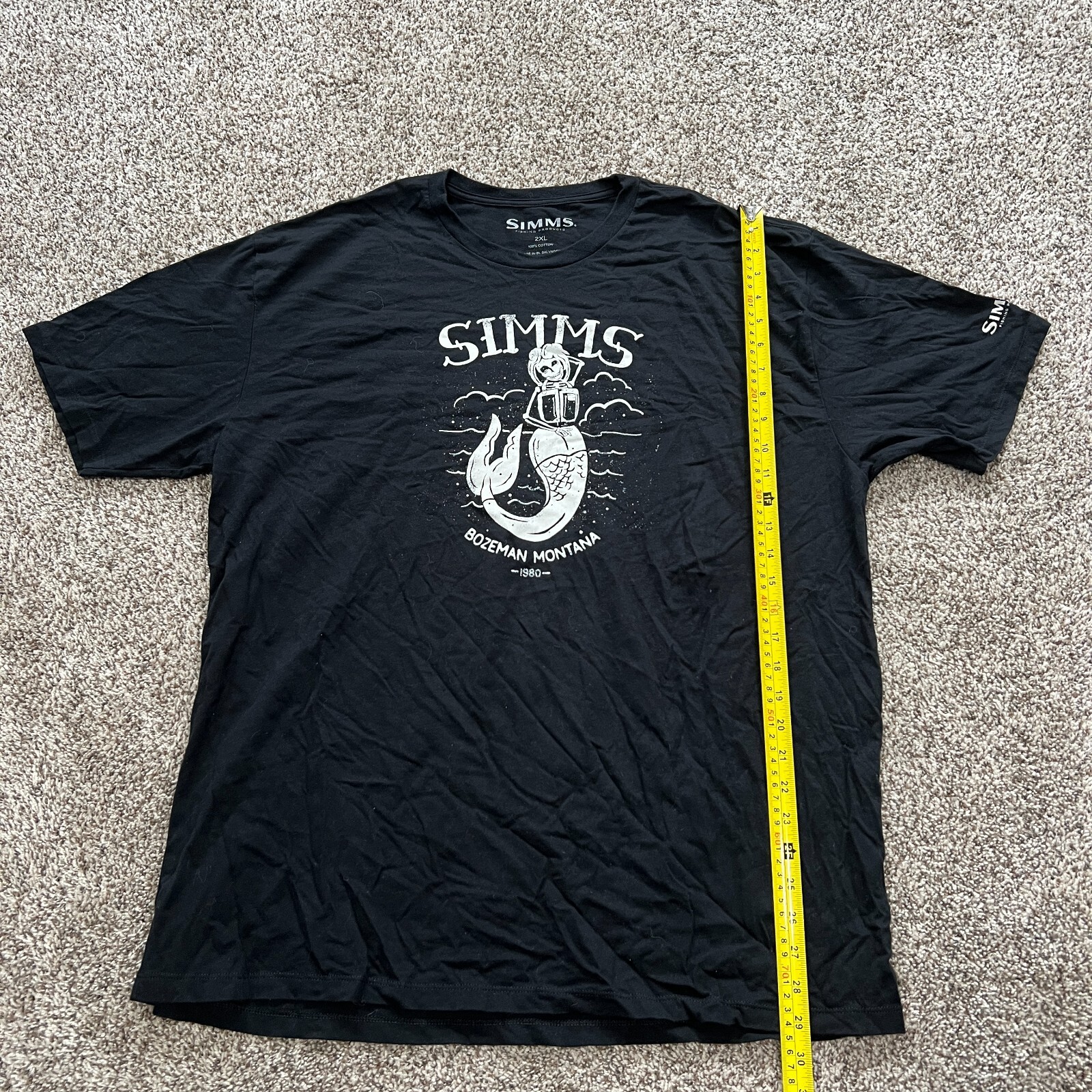 Simms Bozeman Montana Fly Fishing Products Black TShirt Mens Size 2XL Mermaid eBay