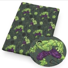 Hulk Tiny Print FAUX LEATHER SHEET 8" X 12" Superhero 1226398 SMOOTH