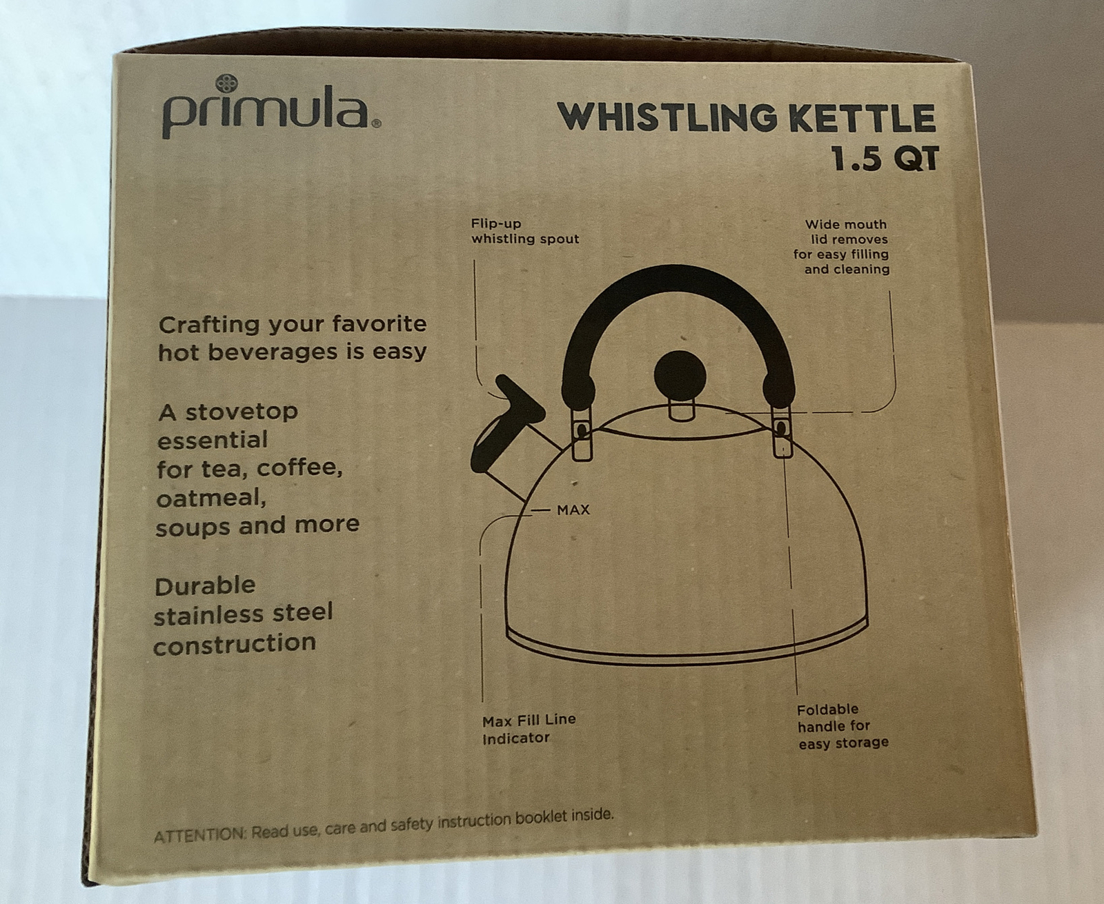 Primula Stewart Stovetop Whistling Kettle 1.5 qt Stainless Steel NEW eBay