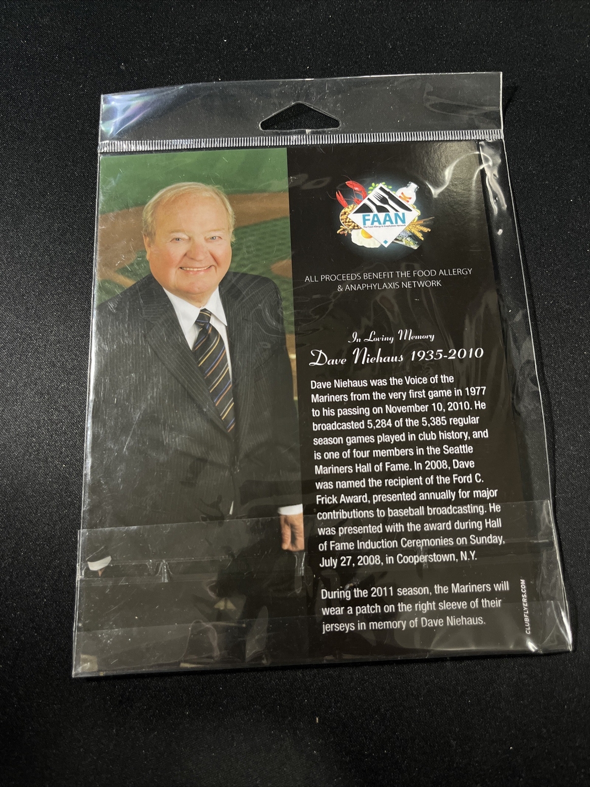 Seattle Mariners Announcer Dave Niehaus Memorial Patch New In