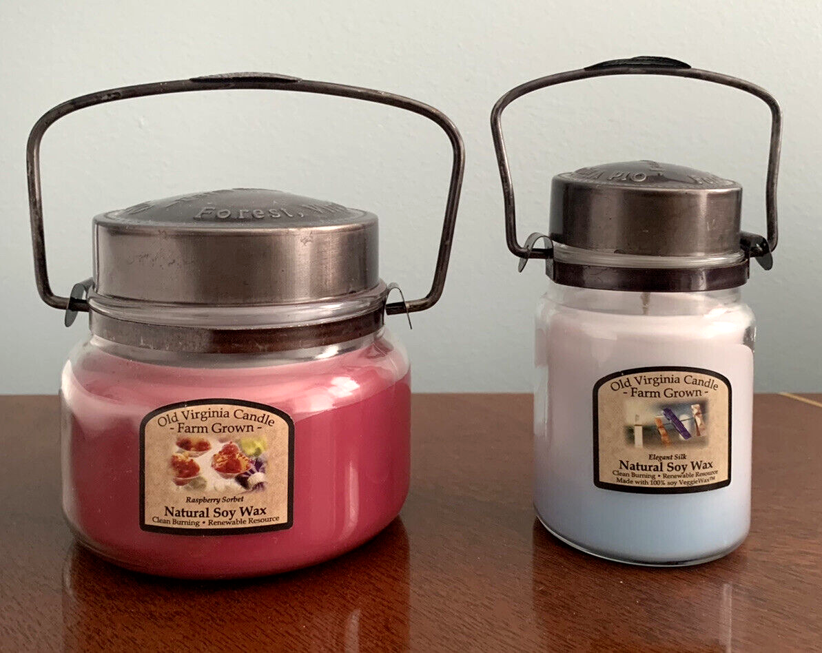 OLD VIRGINIA CANDLE CO. Farm Grown Soy Wax RASPBERRY SORBET & ELEGANT SILK New eBay