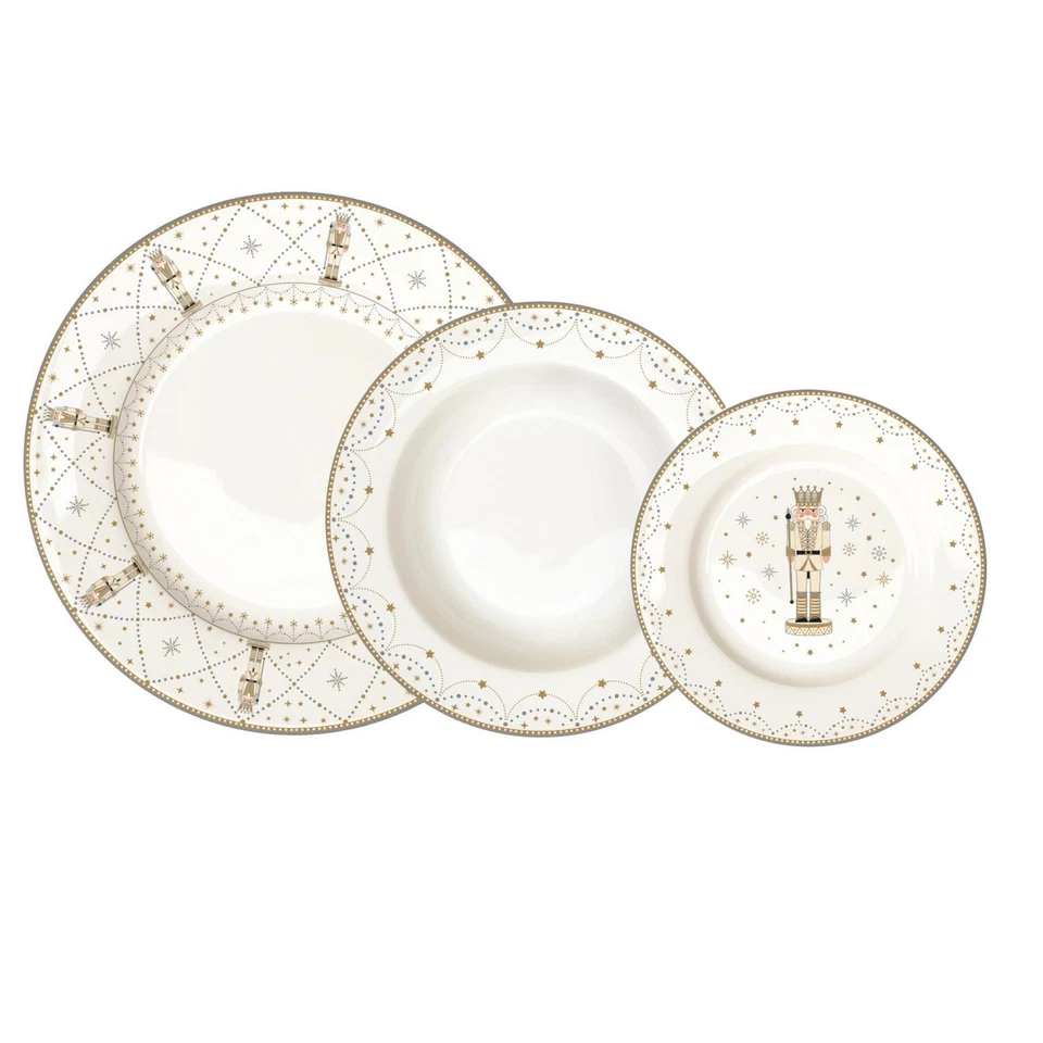 18tlg. Tellerset ROYAL NUTCRACKER Nussknacker Porzellan Easy Life