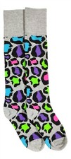 Cheetah Socks Girls Print Novelty Knee High Fits Girls Large Shoe Size 4-10 Gift