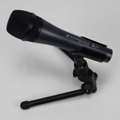 Sennheiser e835 Dynamic Cardioid Microphone, Stand, 24 ft Cord Super Sound Adptr