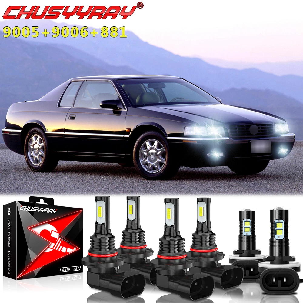 For Cadillac Eldorado 1992-2002 LED Headlight Hi-Low Beam + Fog Lights Bulbs Kit