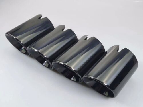 Audi S3 8V 3.75” Exhaust Tips Black - Direct Slip On Fit - Picture 4 of 4