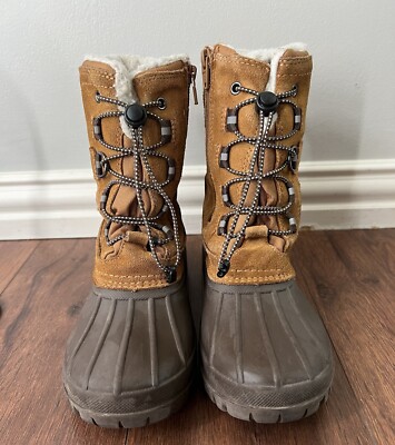 Lands\' End Expedition brown and tan insulated lace-up winter boots Amazon.com | Lands main image 2