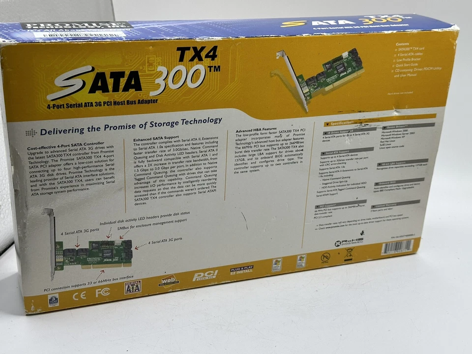 PROMISE SATA 300 TX4 PCI 4 port Serial ATA 3G Host Bus Adapter - Image 3 of 4