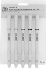 Winsor Newton 0290102 - Fineliner Black X 5 Tips 0.1 mm - Blister