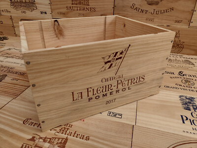 Weinkiste Kiste aus Holz ~ CHATEAU LA FLEUR-PETRUS ~ 6 Flaschengröße, französisch.