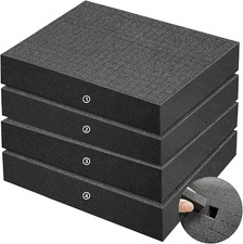 4 Pack Gun Case Foam-Pick and Pluck Shadow Packing Foam Sheets for Crafts, Bl...