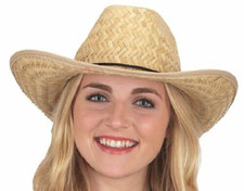 Unisex Straw Cowboy Hat Natural Sun Shade Yellowstone