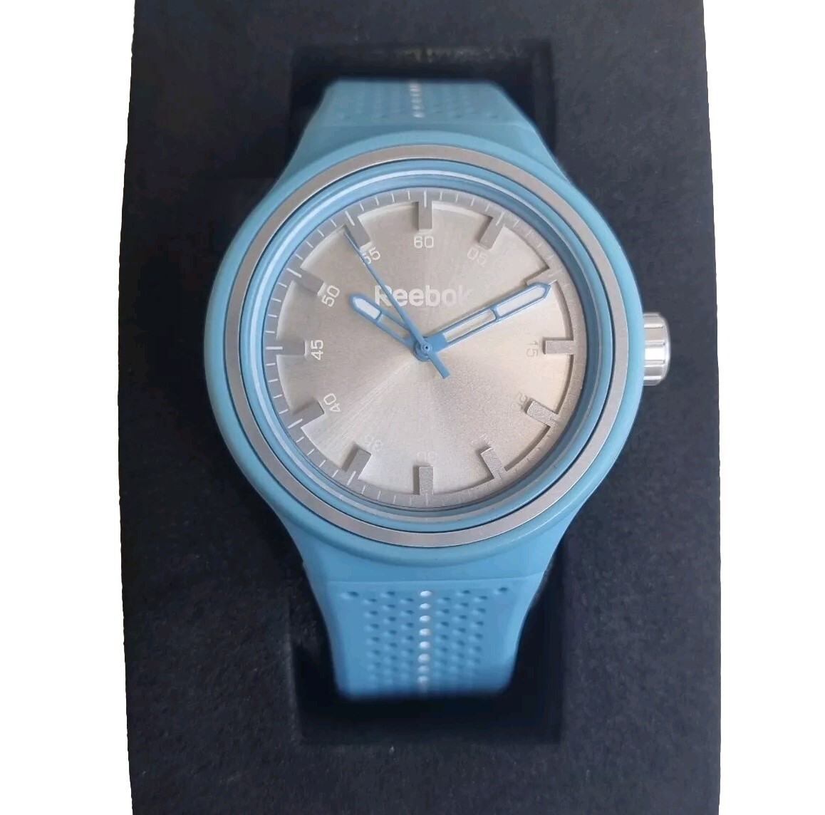 Reebok Blue Silver Silicone Womens Wrist Watch RF-MES-L2-PKIK-1W