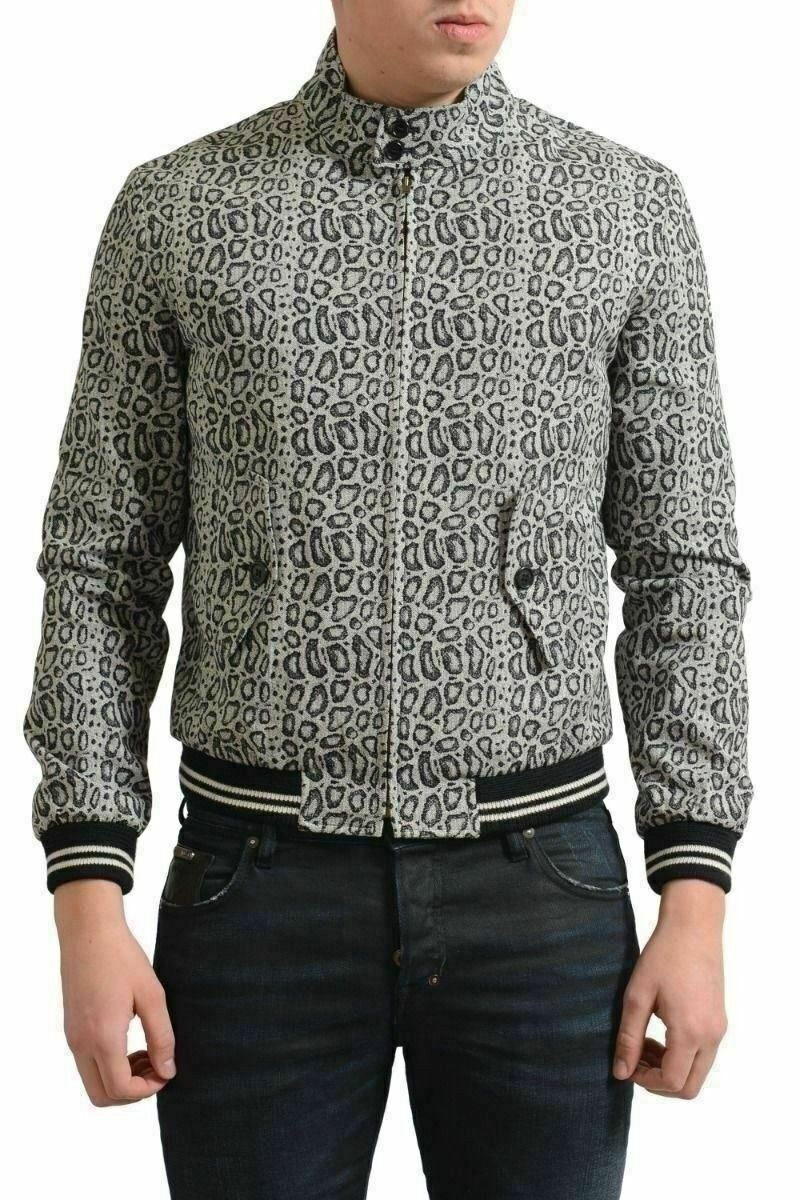 Giacca Bomber Saint Laurent Uomo Multicolore Stampata Leopardato US S IT 48