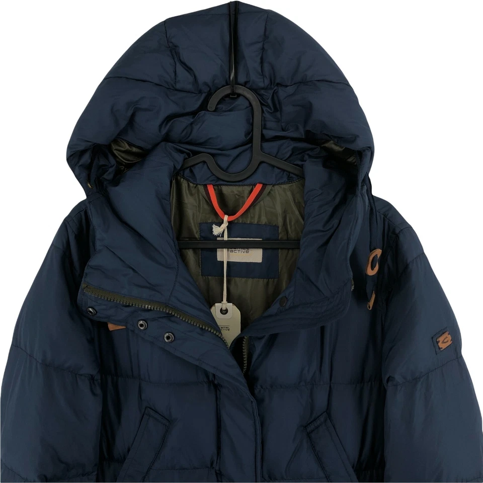 Camel Active Azul con Capucha Acolchado Chaqueta Parka Talla M - Imagen 2 de 4