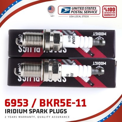 2Pcs BKR5E11 Iridium Spark Plugs For Nissan Toyota Audi VW Mazda Kia 6953 US