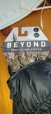 Beyond Clothing Trek Packable Glove System Primaloft Leather Touchscreen LARGE