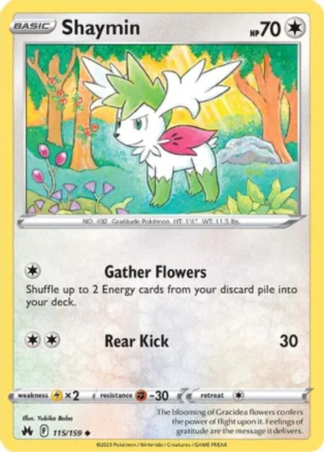 Shaymin - 115/159 - Uncommon - Lightly Played - Sword & Shield - Crown Zenith