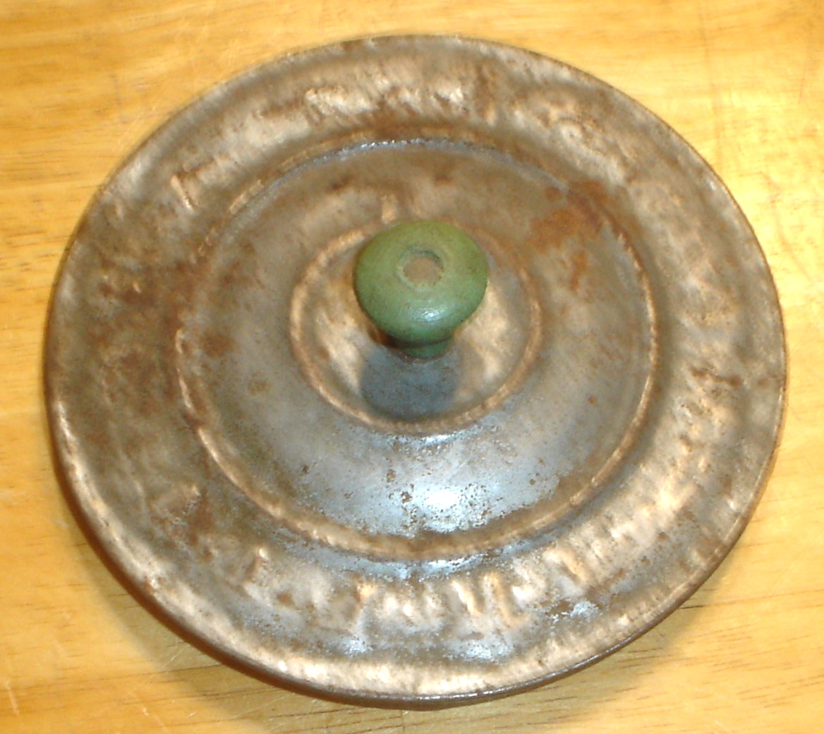 Antique Gray Enamelware / Graniteware Berry Bucket / Pail with Embossed Tin Lid