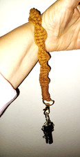 Twisted Macrame Wristlet Keychain Caramel