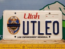 Rare Utah Law Enforcement Memorial Vanity License Plate Utleo Officer Police Rare Utah Law Enforcement Memorial Vanity License Plate Utleo Officer Police
