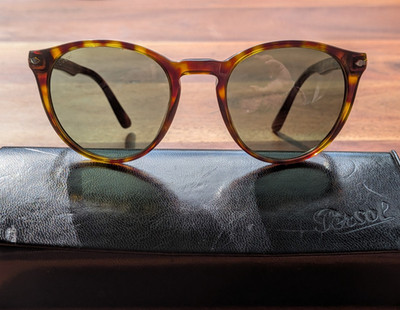Original Persol 3152-S Sonnenbrille 49-20 Havana Hand Made in Italy Rund Unisex