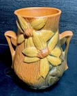 ROSEVILLE POTTERY CLEMATIS VASE 103-6” – YELLOW FLOWERS – CIRCA 1944