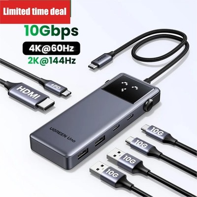 UGREEN USB C Hub 6-in-1 4K60Hz PD100W 10Gbps USB 3.2 Adapter for MacBook Pro Air