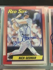 Lot of 5 Rich Gedman baseball cards.  1 card autographed.