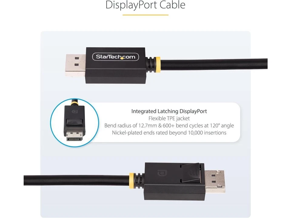 StarTech 3ft (91cm) DisplayPort 2.1 Cable, UHD Monitor Cord, M/M - Image 3 of 4