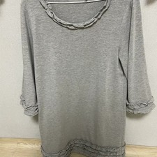 Gray Frill Long Sleeve T-Shirt Official