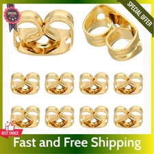10 Pcs 14K Gold Earring Backs Replacement Ear Locking for Stud Earrings Heavy Dr