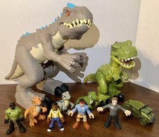 LOT OF MATTEL JURASSIC WORLD IMAGINEXT THRASHING T-REX BREAKOUT DINO FIGURES