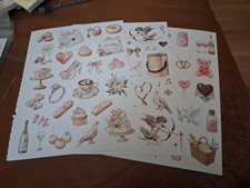 3X STICKERS FOR SCRAPBOOKING/JOURNALS 25x14 CM ST596 ROMANTIC