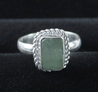Colombian Natural Emerald 6.50 Ct/8 mm Certified Emerald Cut Gemstone Ring