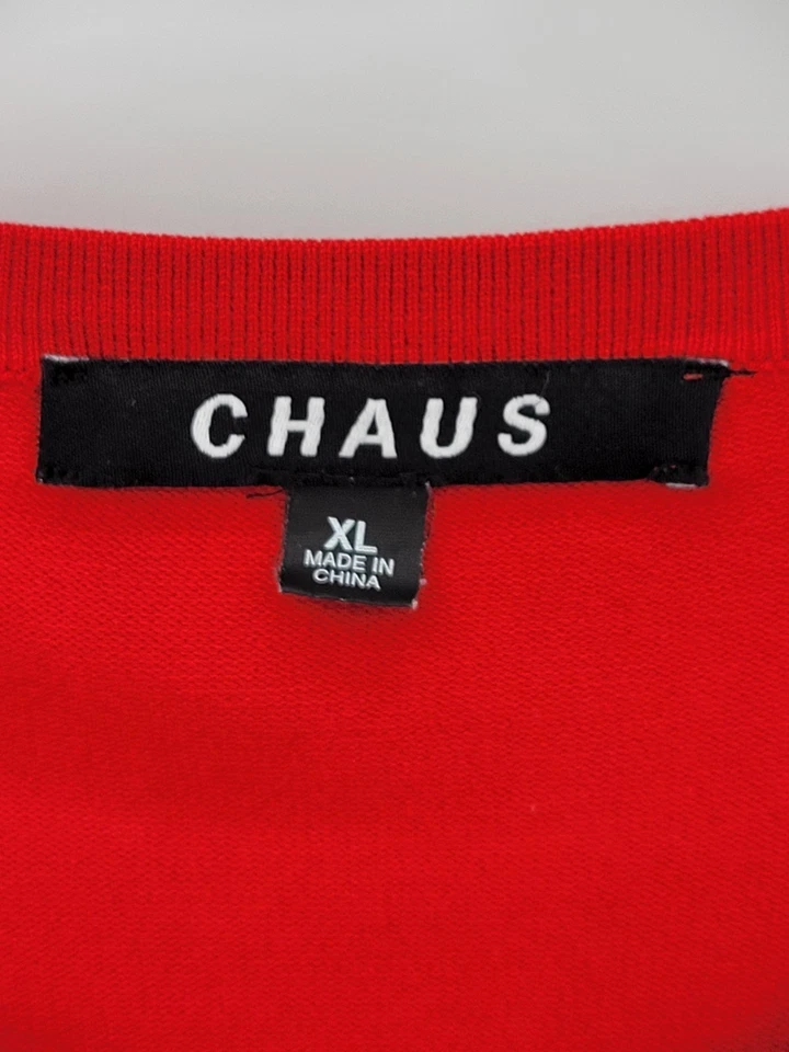 Suéter Chaus Vintage Mujer XL Rojo Volantes Poeta Eduardiano Artístico Steampunk Y2K Foto 3 de 4