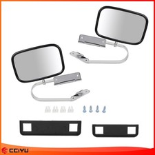 Fits1980-96 Ford F-series Pickup Truck Chrome Side View Manual Mirrors Pair Set