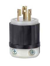 Leviton 09965-0PC 20A 125/250V Black/White Nylon Locking Power Cord Connector