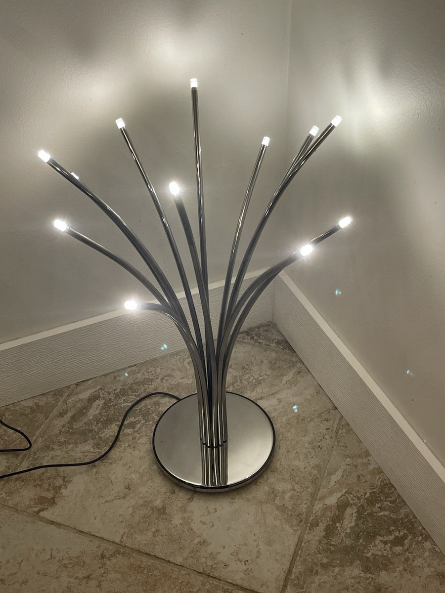 IKEA Hovnas LED touch control dimmable table lamp chrome 12 bulbs