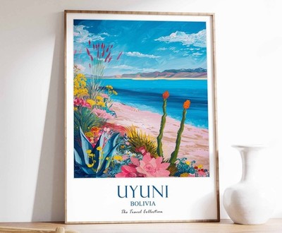 3_Uyuni Print, Uyuni Reiseposter, Bolivien Reisedruck, Tropical Decor, Botani