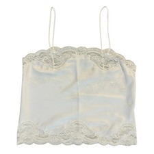VTG 80/90s Christian Dior White Floral Lace Camisole Top Size Small