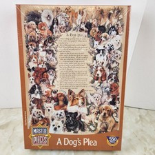 A Dog's Plea Master Pieces 550 Piece Jigsaw Puzzle Made in USA NEW SEALED