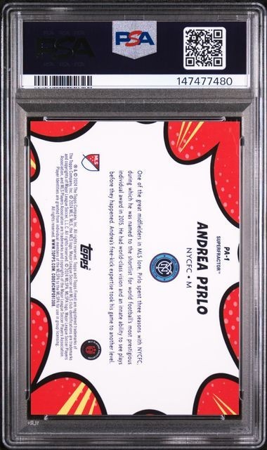 🔥🔥🔥1/1🔥🔥🔥2024 Finest MLS Pop Art ANDREA PIRLO Superfractor PSA 10 view 2