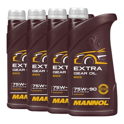 4 (4x1) Liter MANNOL SAE 75W-90 Extra Getriebeöl API GL 4/GL 5 LS