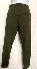 Women  s Thermal Lined Yoga Army Green Leggings With Pockets - Size S - NEW